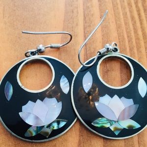 Mexican pearl inlay earrings